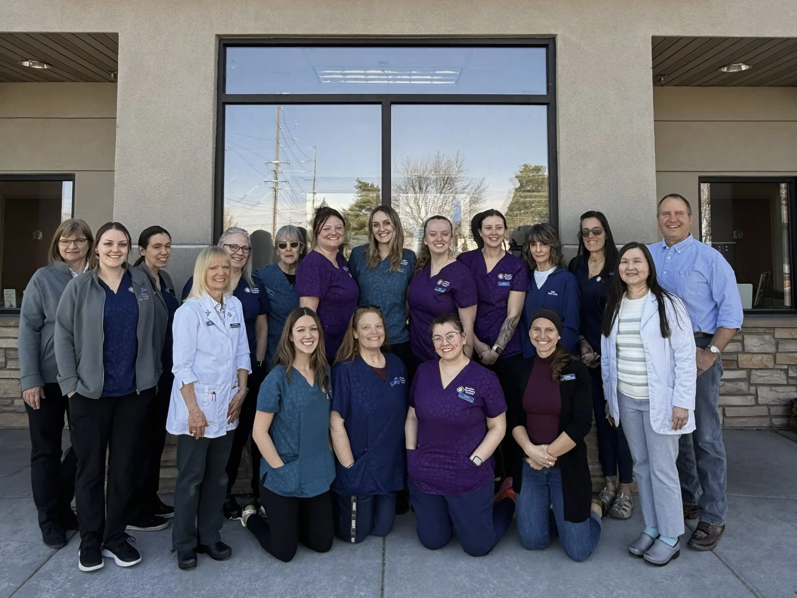 Meridian Veterinary Hospital full staff group photo